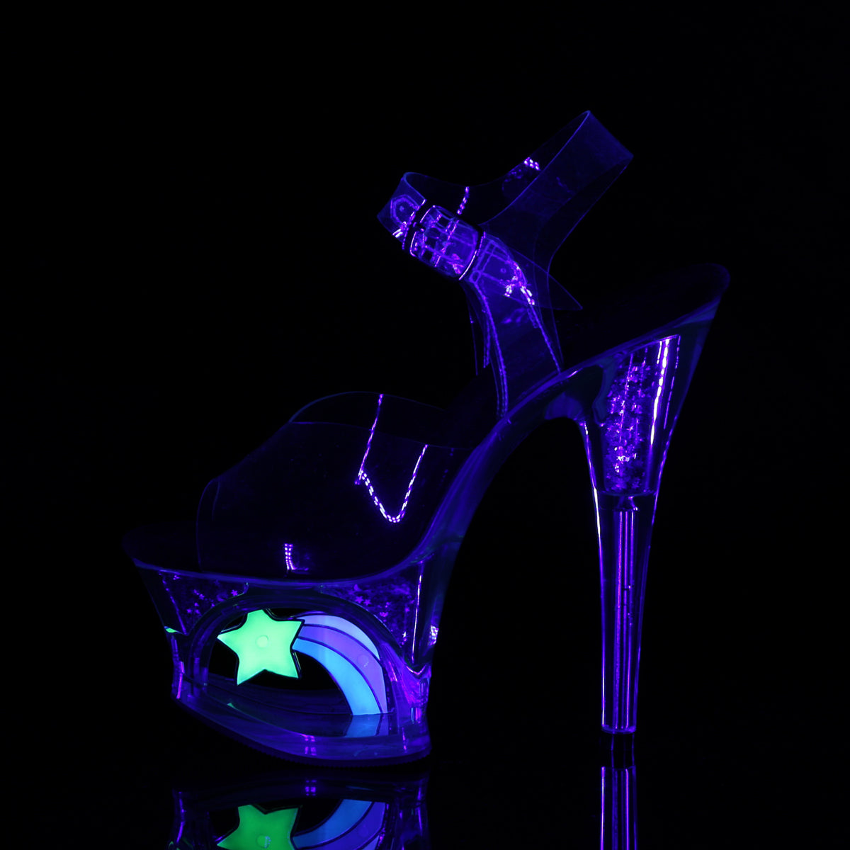 Pleaser Sandales pour femmes MOON-708RSS CLR-BLK / CLR