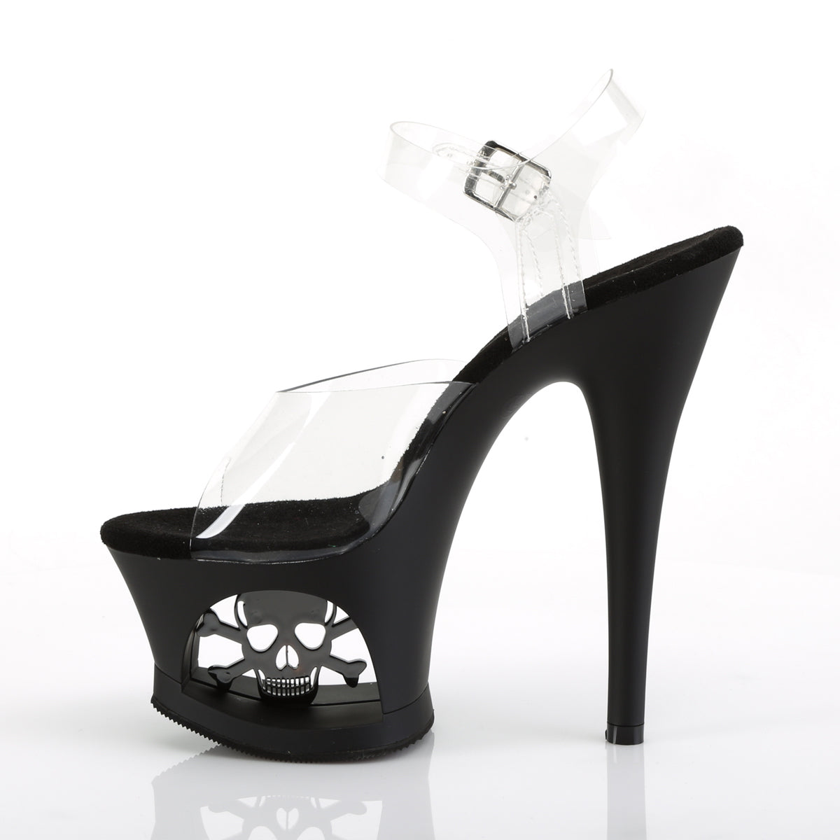 Pleaser Sandales pour femmes MOON-708sk CLR / BLK MATTE-SEBWTER