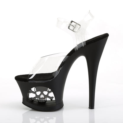 Pleaser Sandales pour femmes MOON-708sk CLR / BLK MATTE-SEBWTER