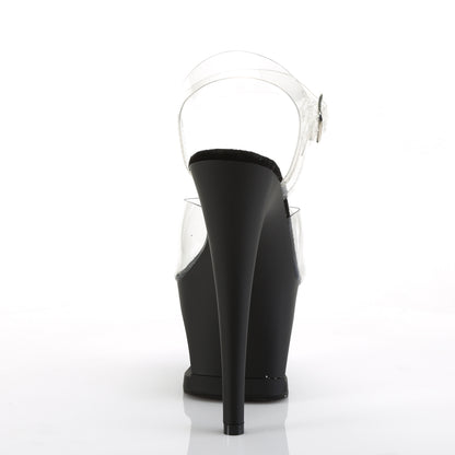 Pleaser Sandales pour femmes MOON-708sk CLR / BLK MATTE-SEBWTER