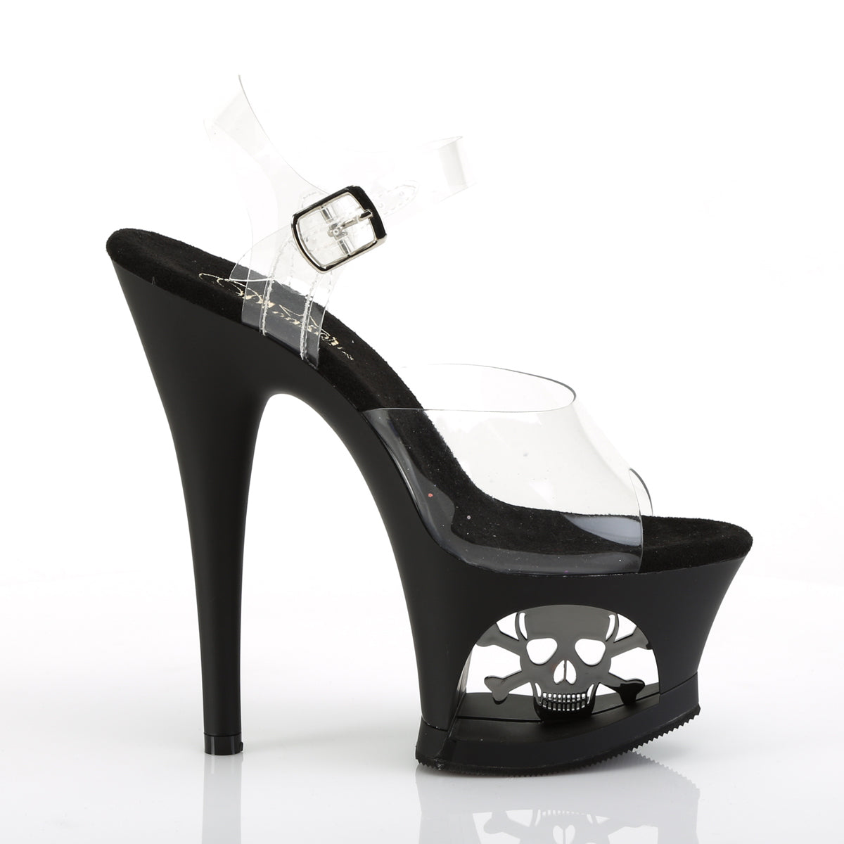 Pleaser Sandales pour femmes MOON-708sk CLR / BLK MATTE-SEBWTER