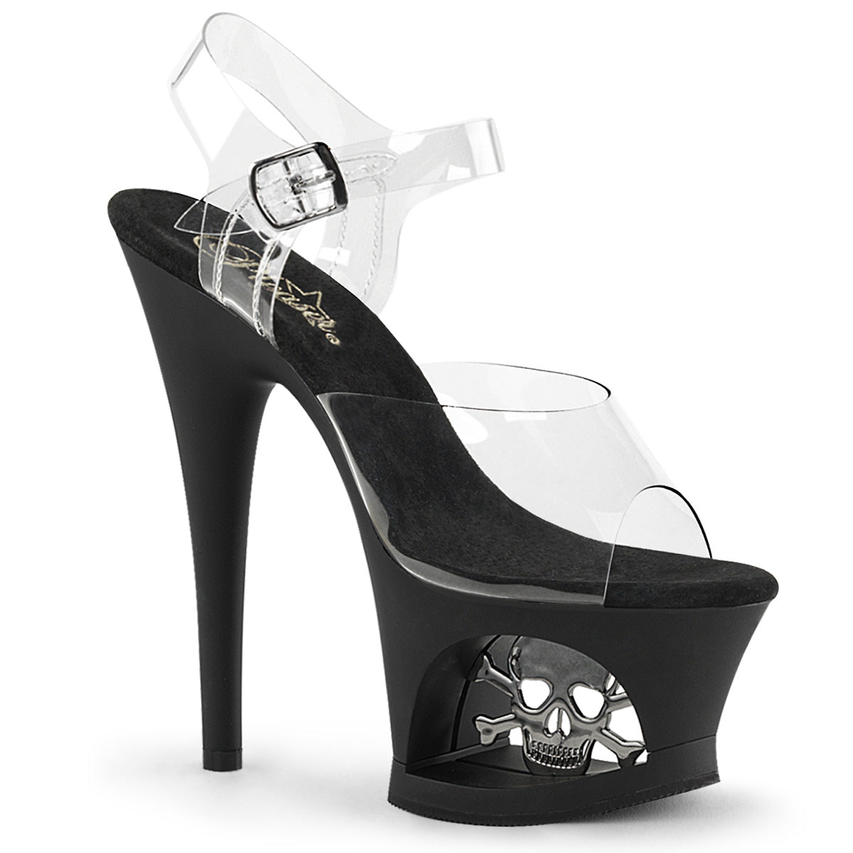 Pleaser Sandales pour femmes MOON-708sk CLR / BLK MATTE-SEBWTER