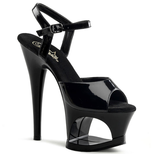Pleaser Sandales pour femmes MOON-709 blk / blk