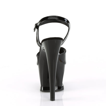 Pleaser Womens Sandals MOON-709CAT Blk/Blk-Slv