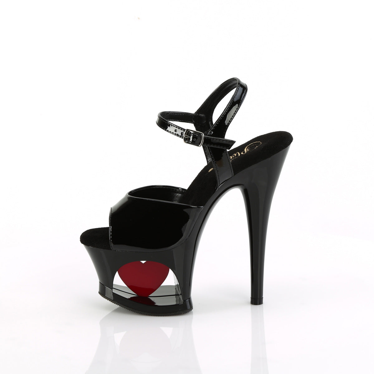 Pleaser   MOON-709H Blk Pat/Blk-Red