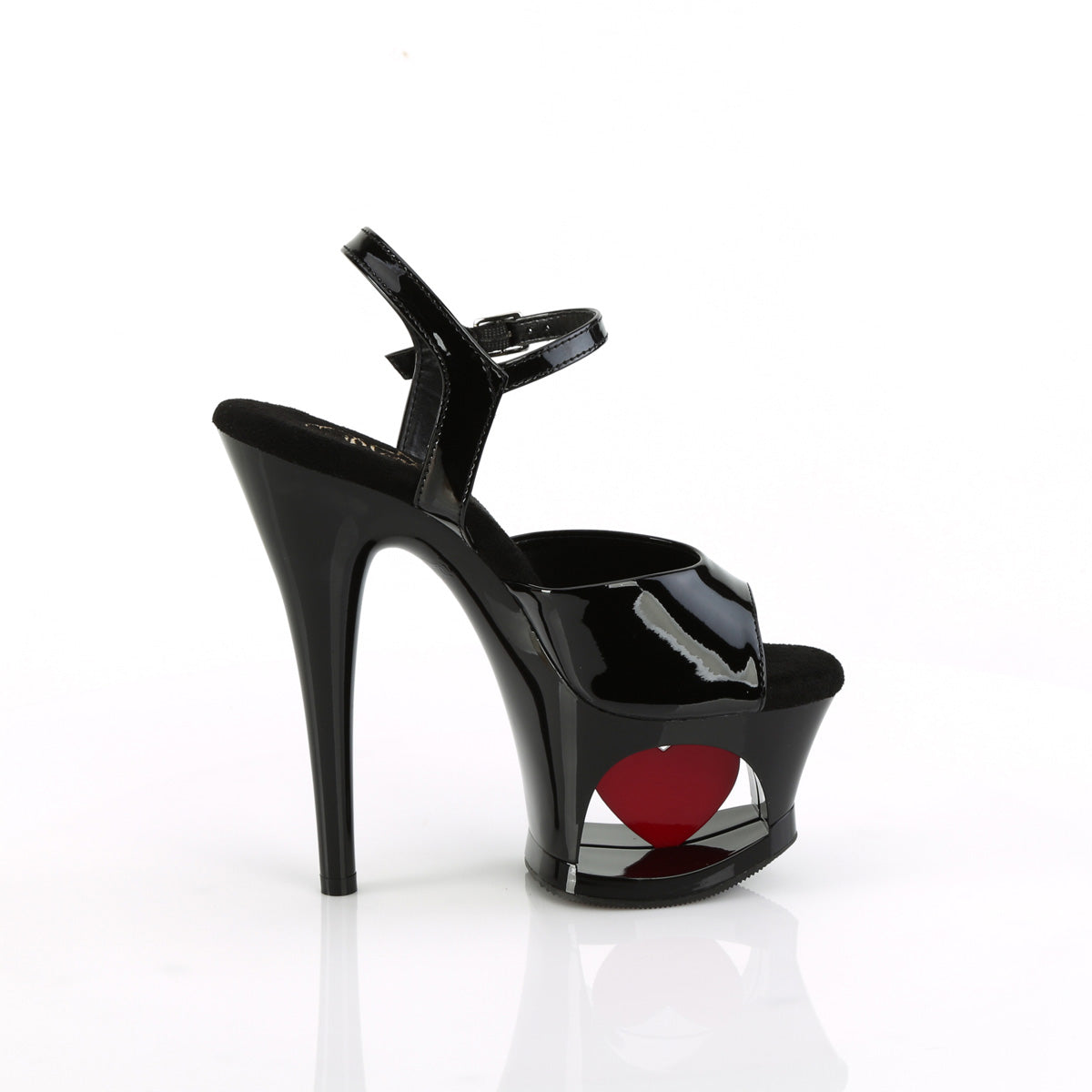 Pleaser   MOON-709H Blk Pat/Blk-Red