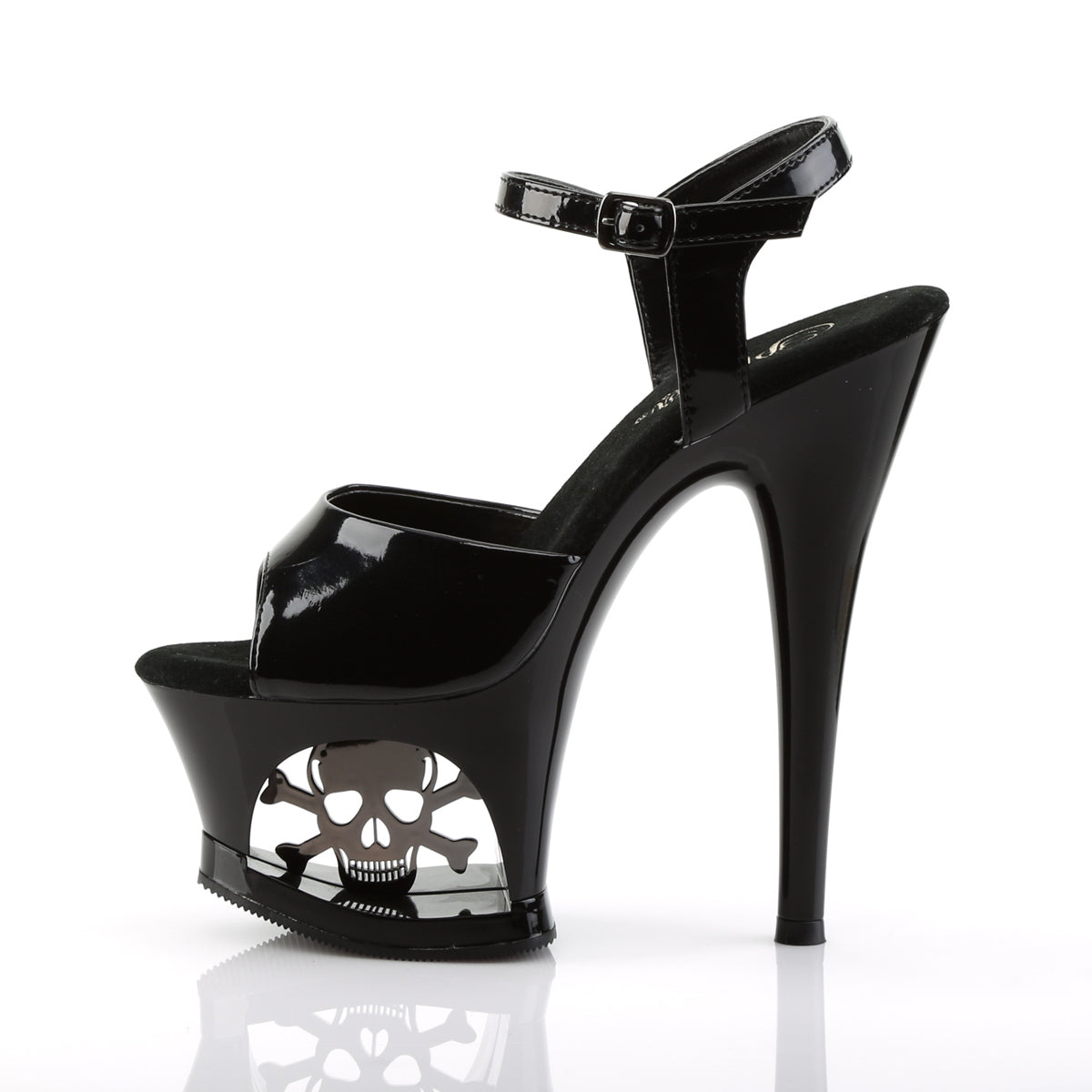 Pleaser Sandales pour femmes MOON-709sk blk / blk-étain