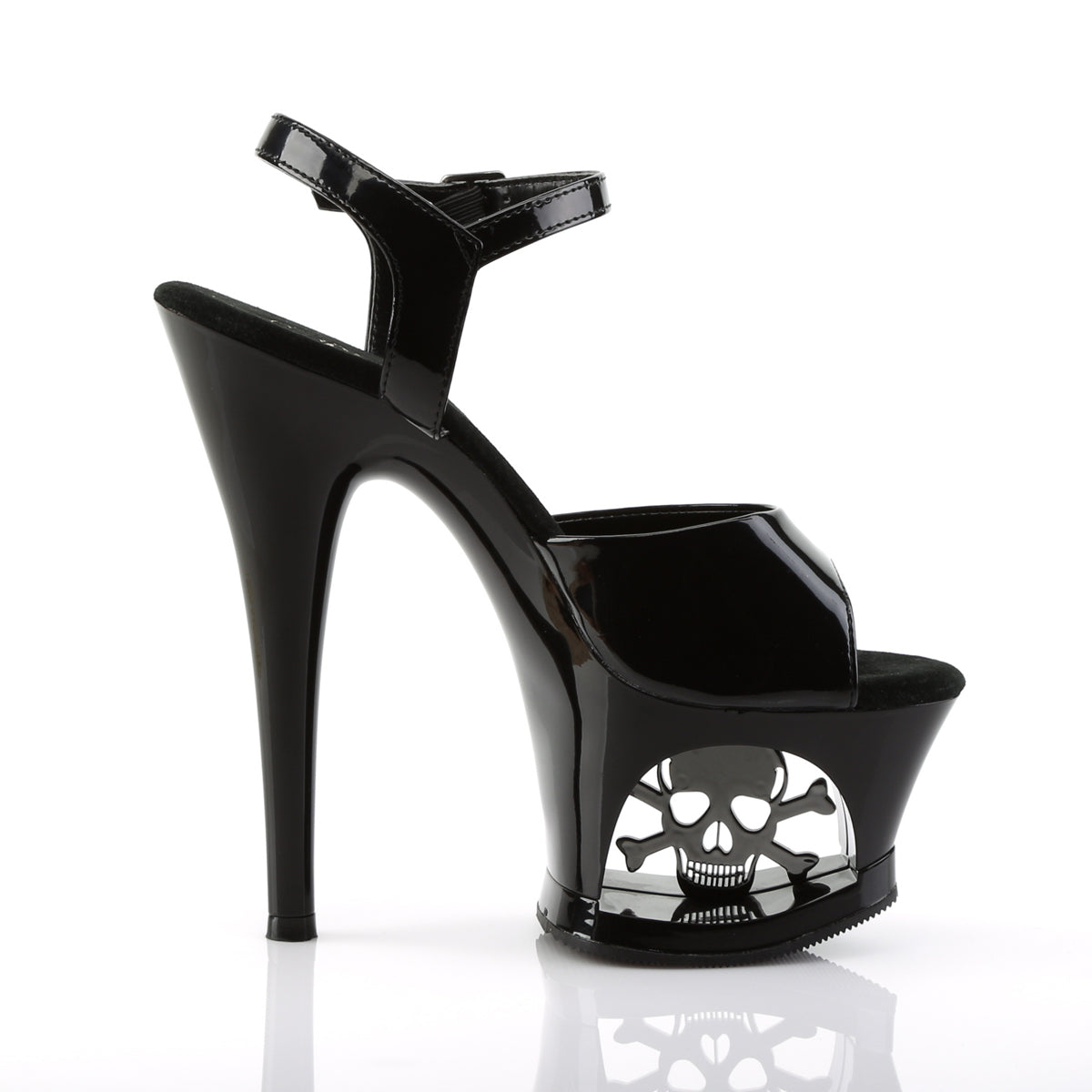 Pleaser Sandales pour femmes MOON-709sk blk / blk-étain