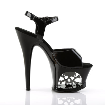 Pleaser Sandales pour femmes MOON-709sk blk / blk-étain
