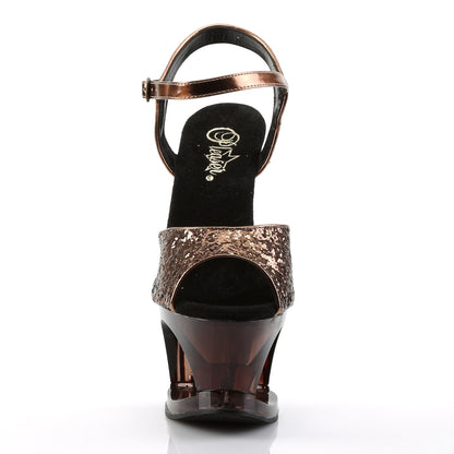 Pleaser Sandales pour femmes MOON-710GT bronze scintillants / bronze teintés