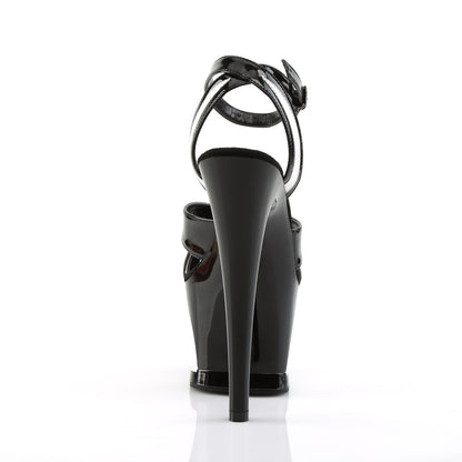 Pleaser Sandales pour femmes MOON-728 blk-wht pat / blk