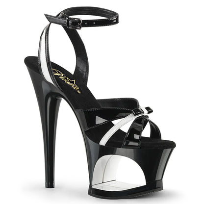 Pleaser Sandales pour femmes MOON-728 blk-wht pat / blk