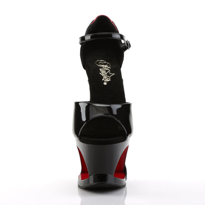 Pleaser Sandales pour femmes MOON-760FH BLK-ROUGE PAT / BLK
