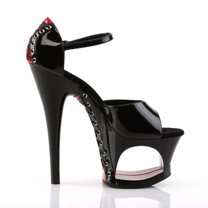 Pleaser Sandales pour femmes MOON-760FH BLK-ROUGE PAT / BLK