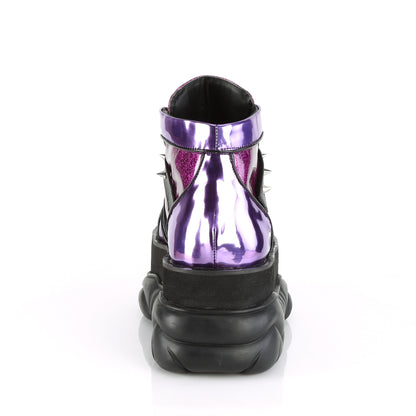 DemoniaCult Mens Boots NEPTUNE-100 Purple Glitter-Hologram