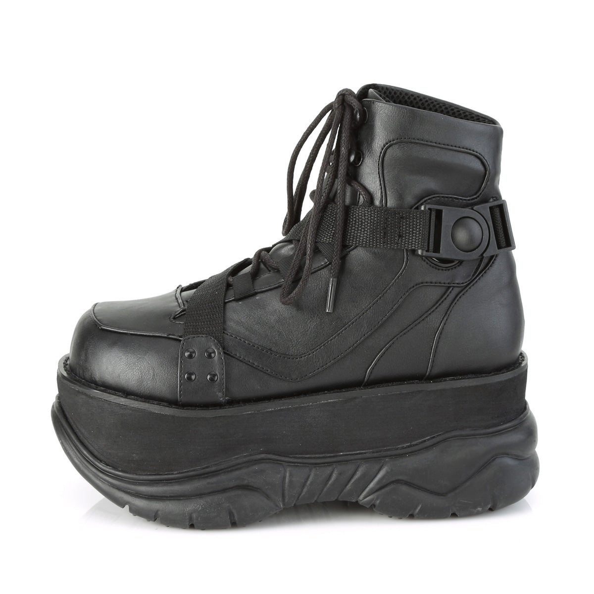 DemoniaCult Bottes pour hommes NEPTUNE-181 Cuir végétalien BLK