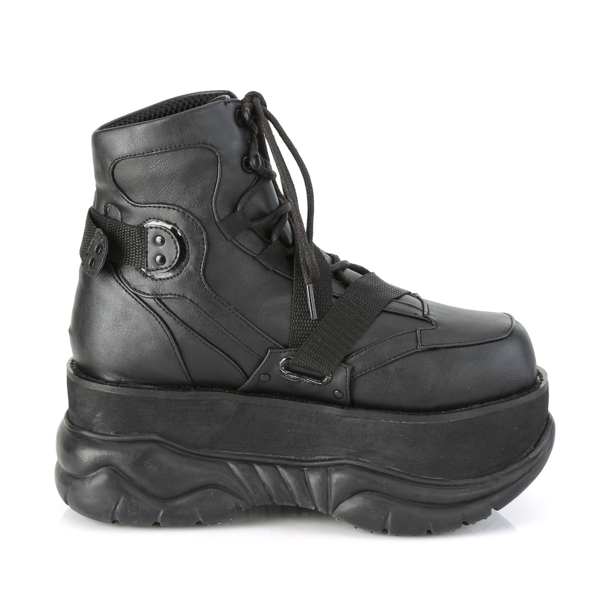 DemoniaCult Bottes pour hommes NEPTUNE-181 Cuir végétalien BLK