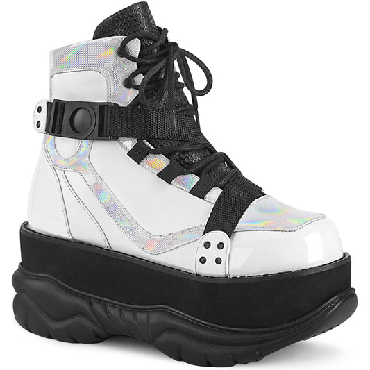 DemoniaCult Mens Boots NEPTUNE-181 Wht Vegan Leather Multi