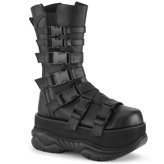 DemoniaCult Bottes pour hommes NEPTUNE-210 Cuir végétalien BLK