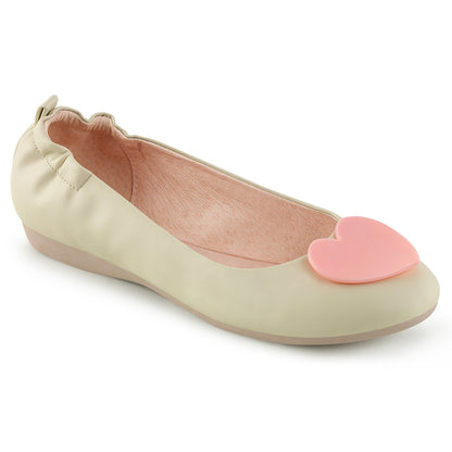 Pin Up Couture Pompes pour femmes OLIVE-05 cuir faux-faux crème