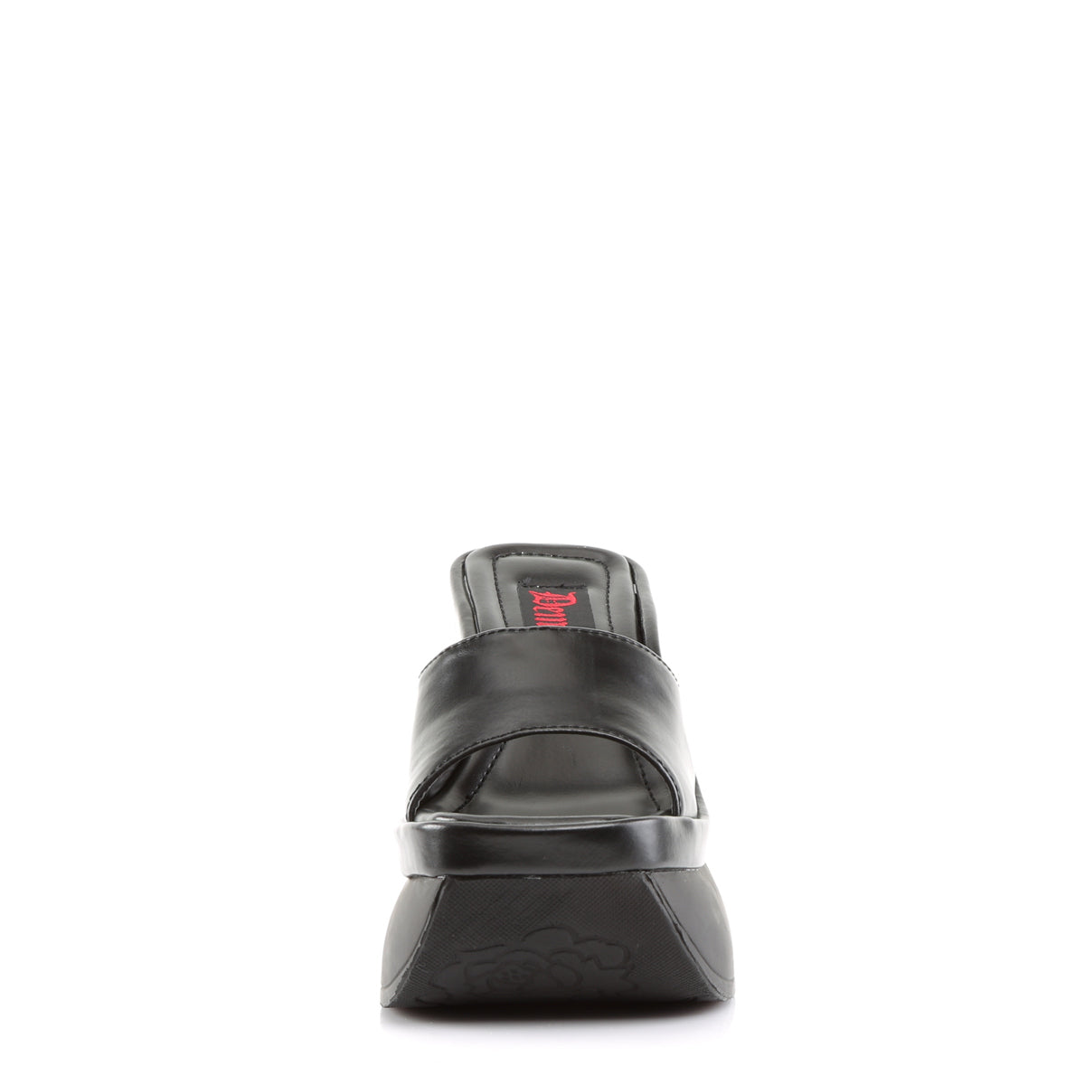 DemoniaCult Sandales féminines PACE-01 Cuir végétalien BLK