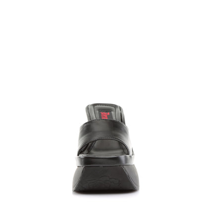 DemoniaCult Sandales féminines PACE-01 Cuir végétalien BLK