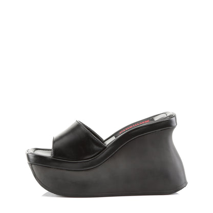 DemoniaCult Sandales féminines PACE-01 Cuir végétalien BLK