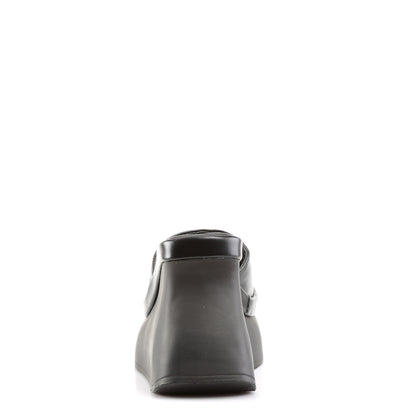 DemoniaCult Sandales féminines PACE-01 Cuir végétalien BLK