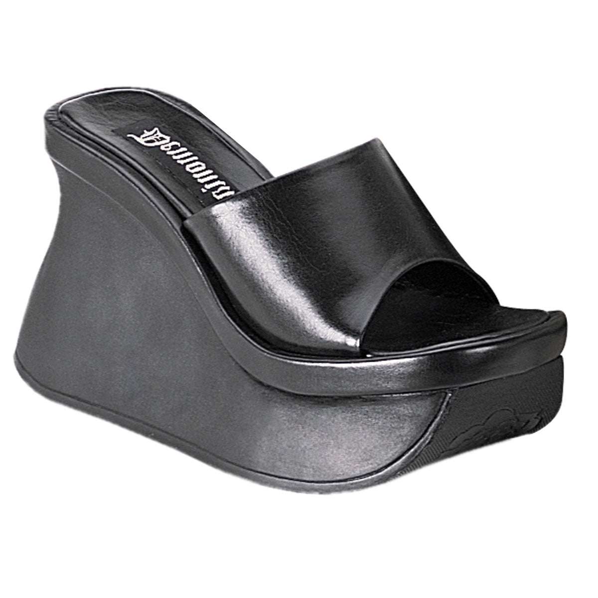 DemoniaCult Sandales féminines PACE-01 Cuir végétalien BLK