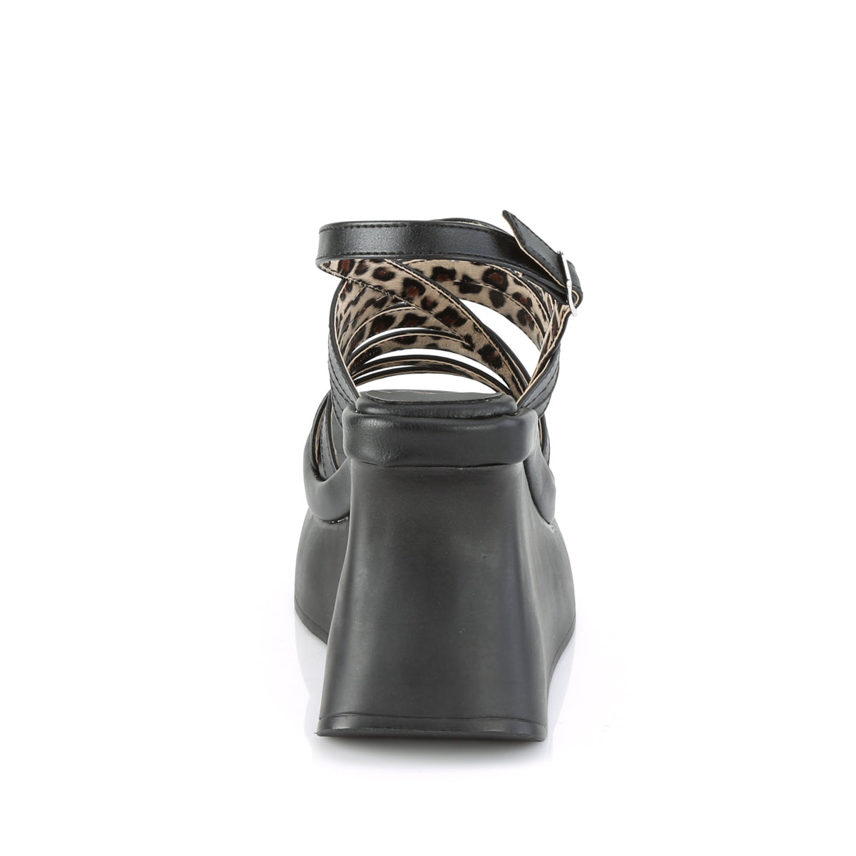 DemoniaCult Sandales féminines PACE-33 Cuir végétalien BLK