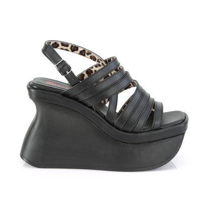 DemoniaCult Sandales féminines PACE-33 Cuir végétalien BLK