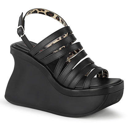 DemoniaCult Sandales féminines PACE-33 Cuir végétalien BLK