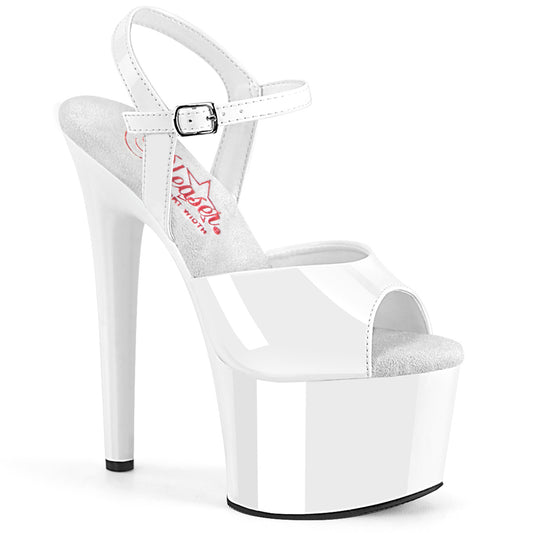 Pleaser  Des sandales PASSION-709 wht pat / wt