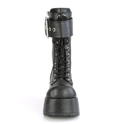 DemoniaCult Bottes pour hommes PETROL-150 Cuir végétalien BLK