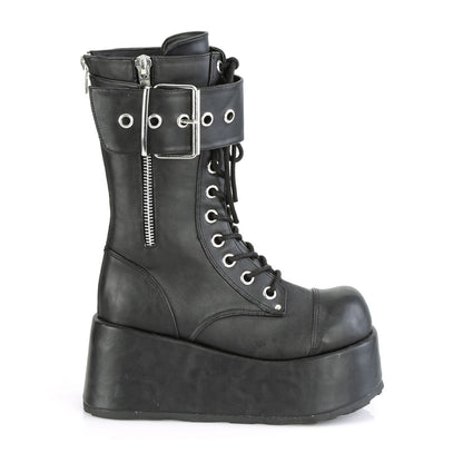 DemoniaCult Bottes pour hommes PETROL-150 Cuir végétalien BLK