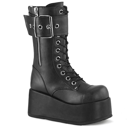 DemoniaCult Bottes pour hommes PETROL-150 Cuir végétalien BLK