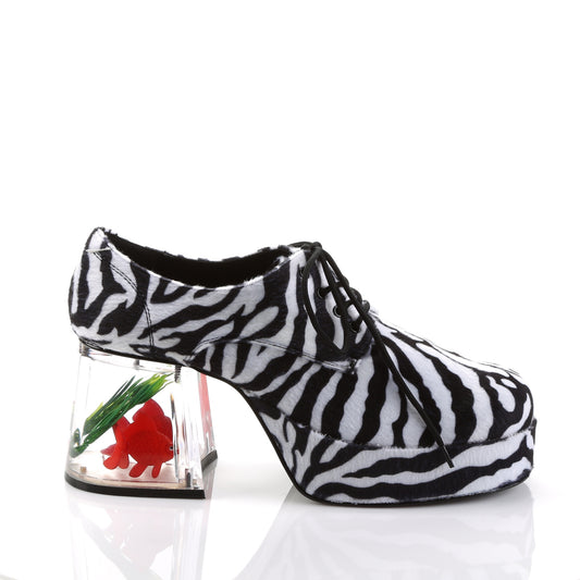 Funtasma Mens Low Shoe PIMP-02 Zebra Fur