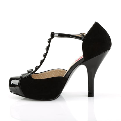 Pleaser Pink Label Womens Pumps PINUP-02 Blk M. Suede-Blk Pat