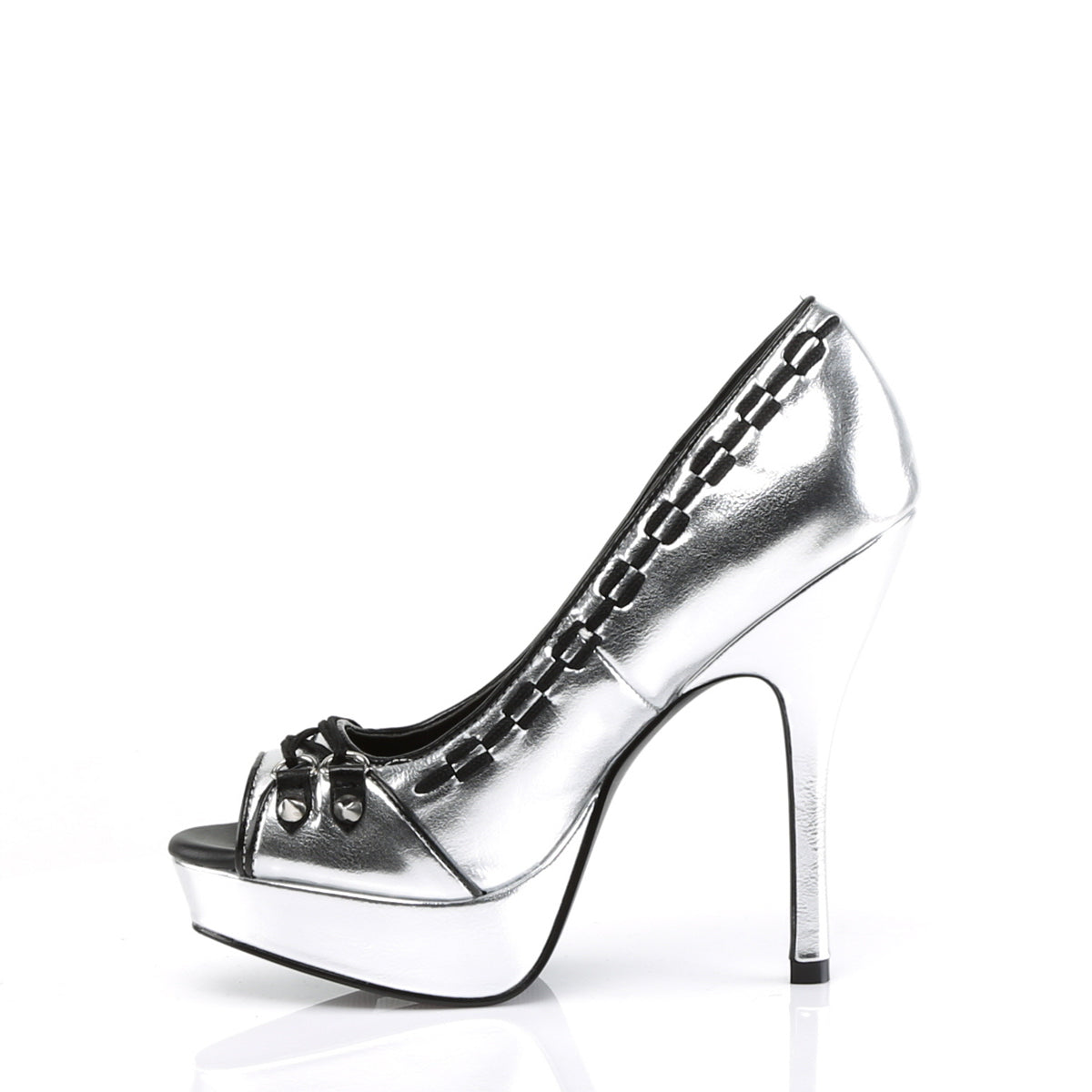 DemoniaCult Womens Pumps PIXIE-18 Slv Vegan Leather