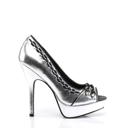 DemoniaCult Womens Pumps PIXIE-18 Slv Vegan Leather