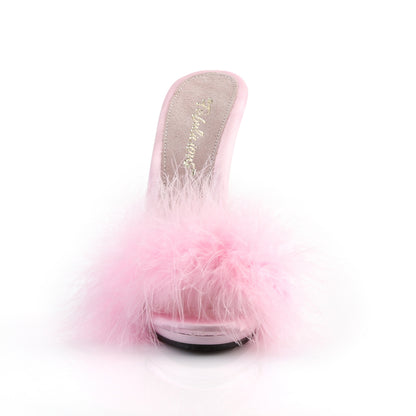 Fabulicious Sandales pour femmes POISE-501f B. rose satin-marabou fourrure / b. Rose