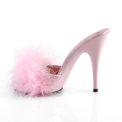 Fabulicious Sandales pour femmes POISE-501f B. rose satin-marabou fourrure / b. Rose