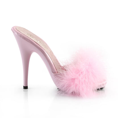 Fabulicious Sandales pour femmes POISE-501f B. rose satin-marabou fourrure / b. Rose