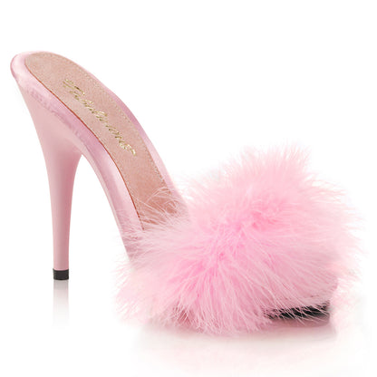 Fabulicious Sandales pour femmes POISE-501f B. rose satin-marabou fourrure / b. Rose