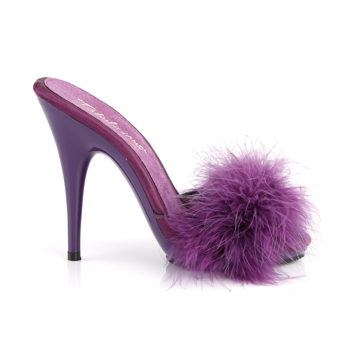 Fabulicious Sandales pour femmes POISE-501f violet satin-marabou fourrure / violet