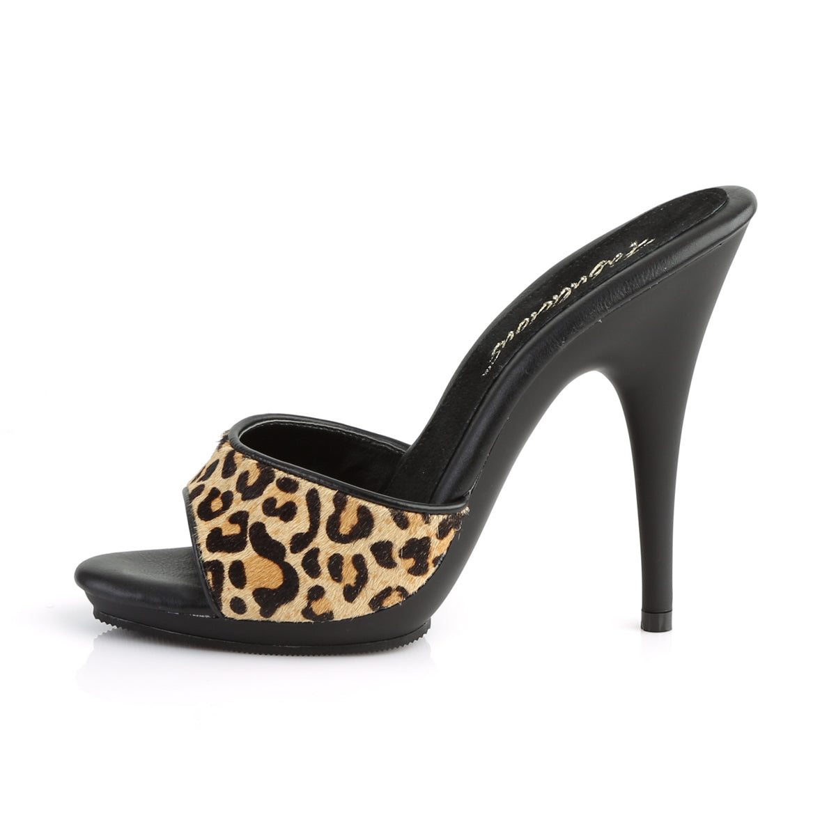 Fabulicious Womens Sandals POISE-501FUR Leopard Print Fur/Blk Matte