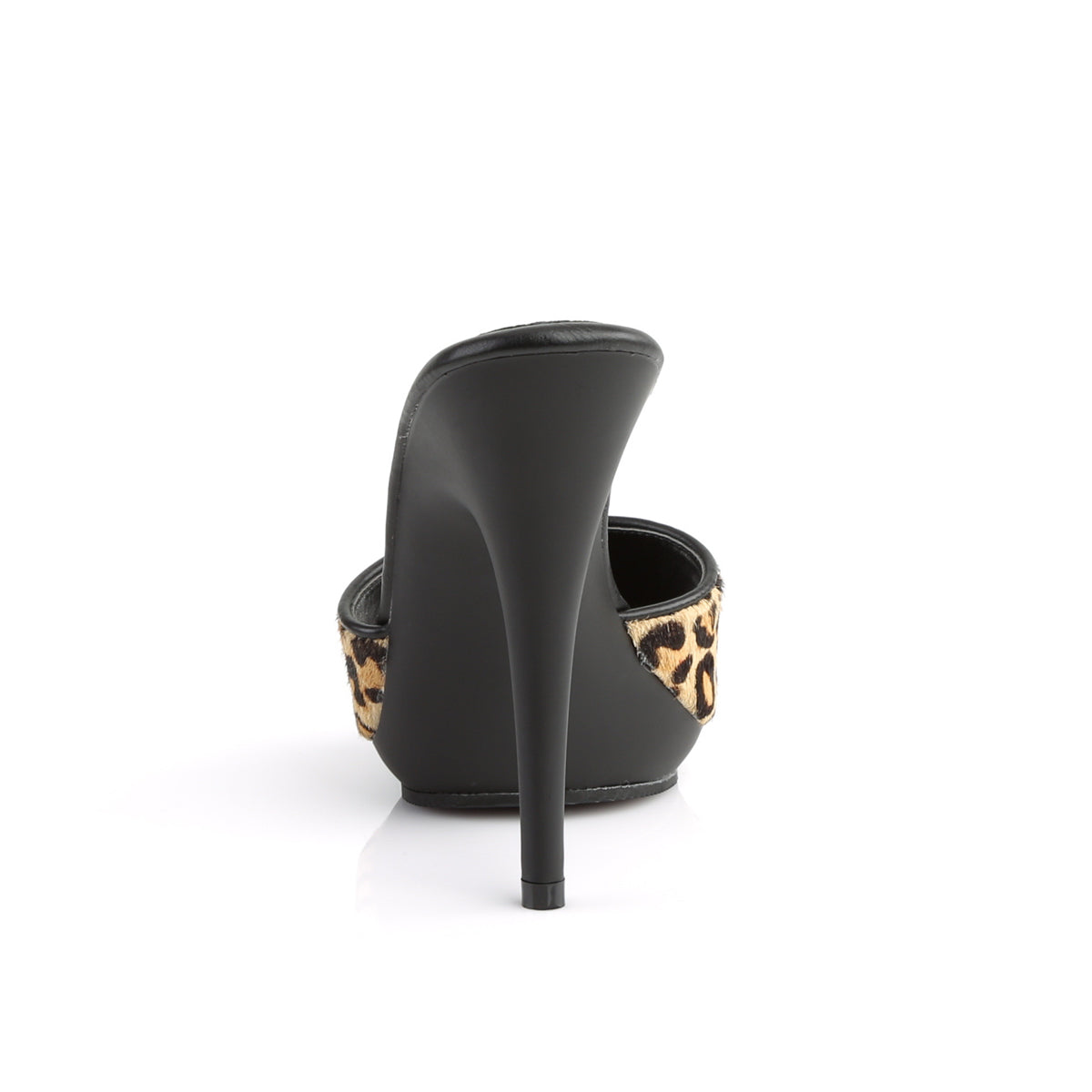 Fabulicious Womens Sandals POISE-501FUR Leopard Print Fur/Blk Matte