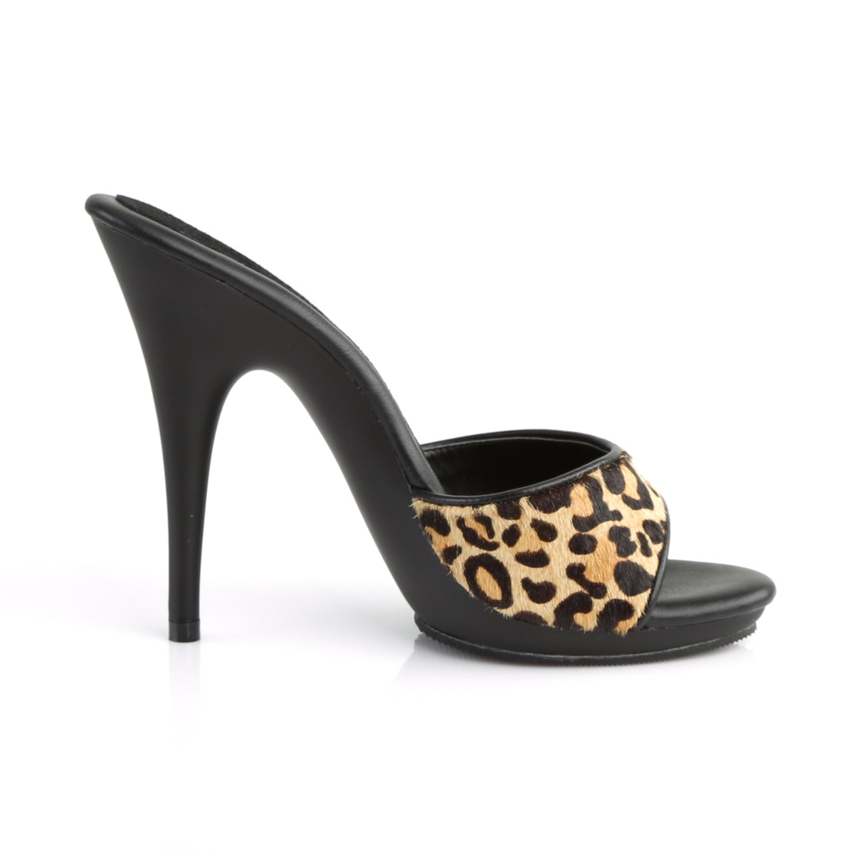 Fabulicious Womens Sandals POISE-501FUR Leopard Print Fur/Blk Matte