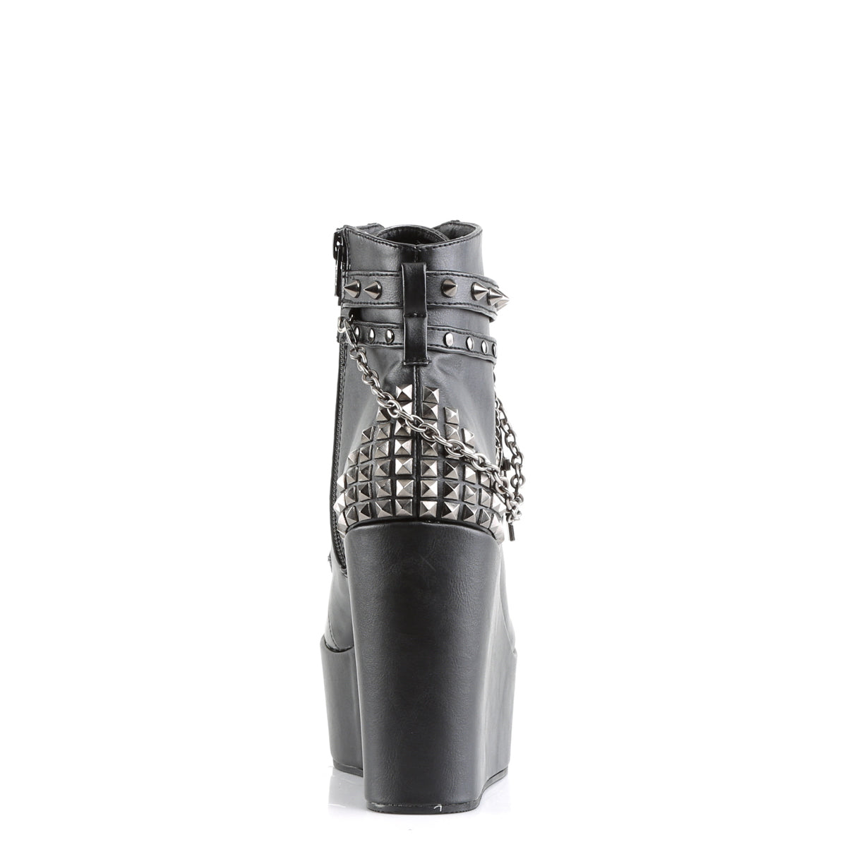 DemoniaCult Bottes de cheville des femmes POISON-101 Cuir végétalien BLK