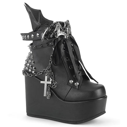 DemoniaCult  Bottines POISON-107 Cuir végétalien BLK